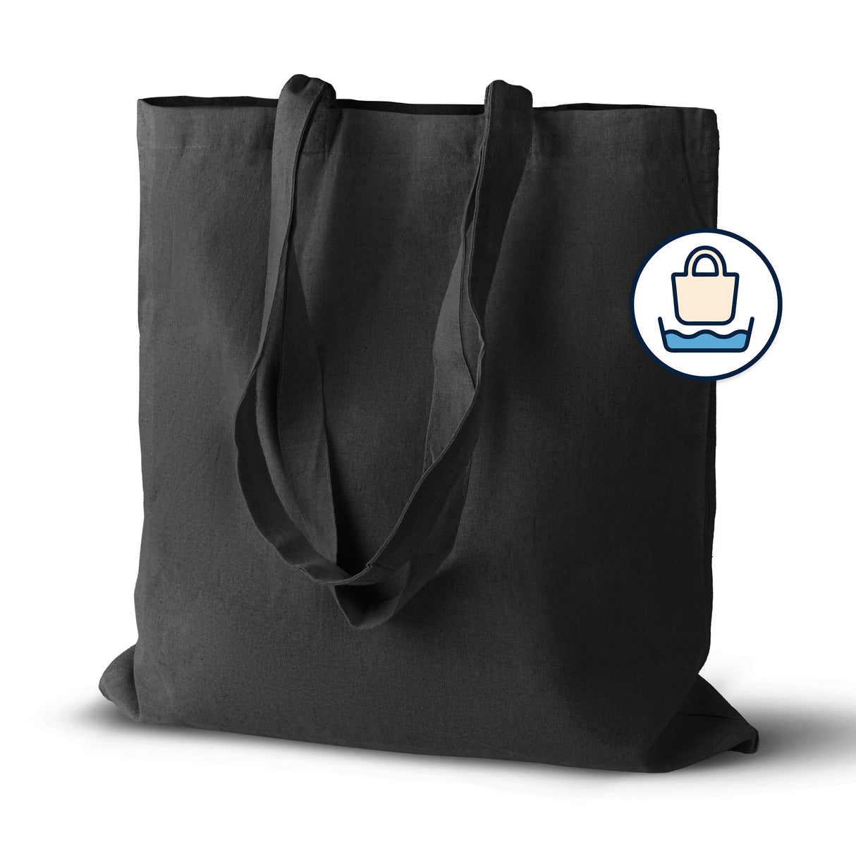 Torba Bawełniana 380x420mm Czarna dekatyzowana Uchwyt: 70cm