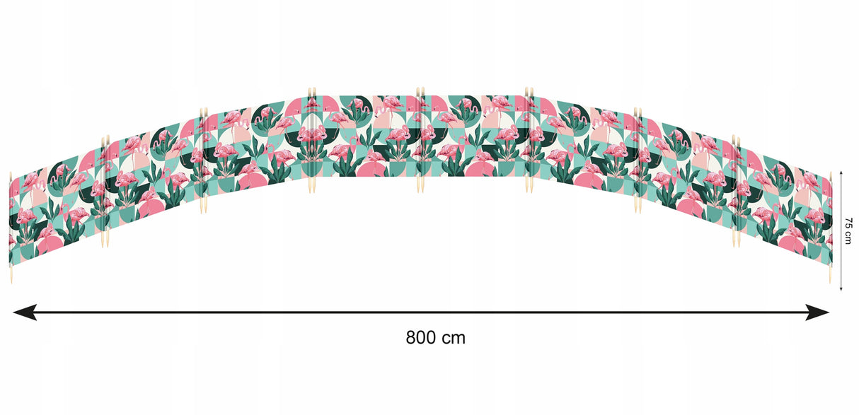 Parawan plażowy 8M FLAMINGI