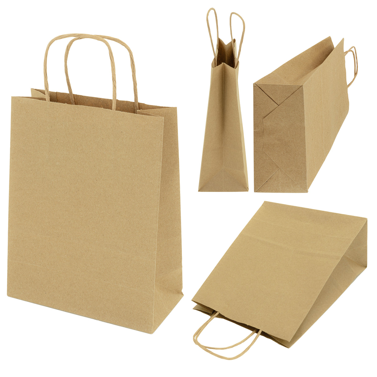 Torba papierowa z uchwytem skręcanym 180x80x225mm Brązowa