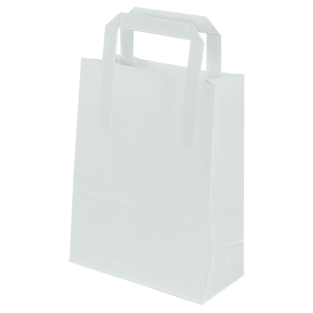 Torba papierowa z uchwytem płaskim 180x80x230mm Biała