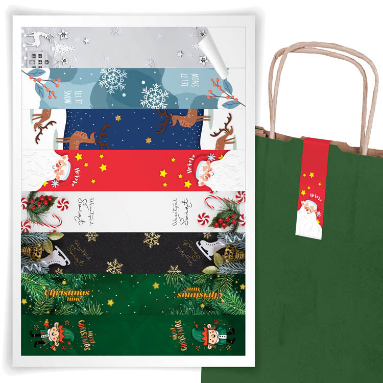 Naklejki świąteczne duże na prezenty ARKUSZ MIX