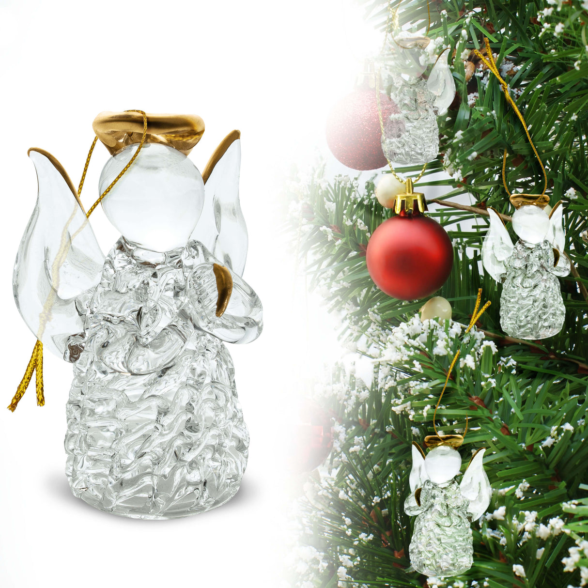 Kryształowe Aniołki na choinkę 6 szt.