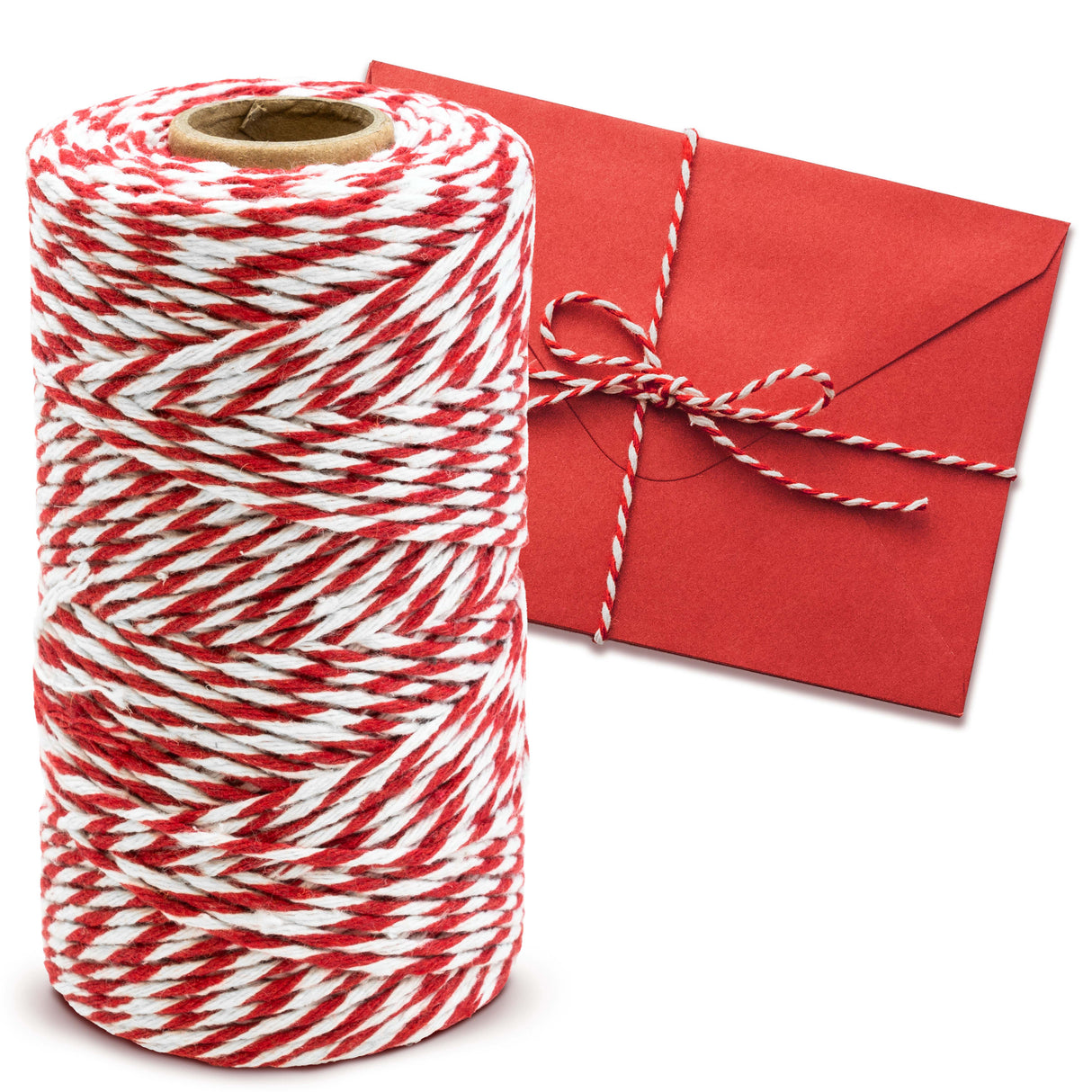 Sznurek bawełniany świąteczny Czerwono-biały