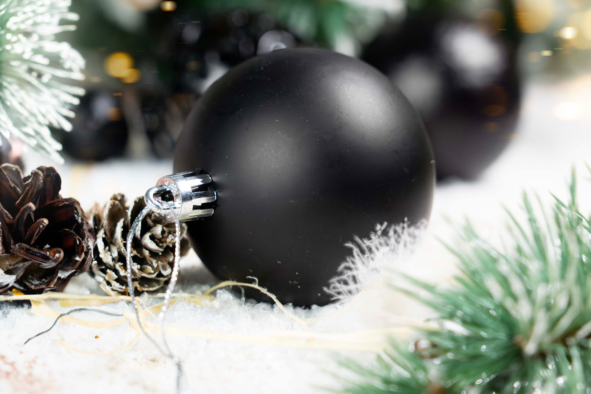 Bombki choinkowe Czarne zestaw 100szt.