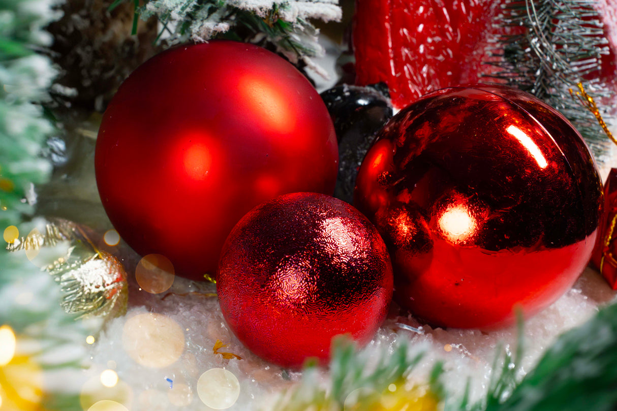 Bombki choinkowe Czerwone zestaw 100szt.