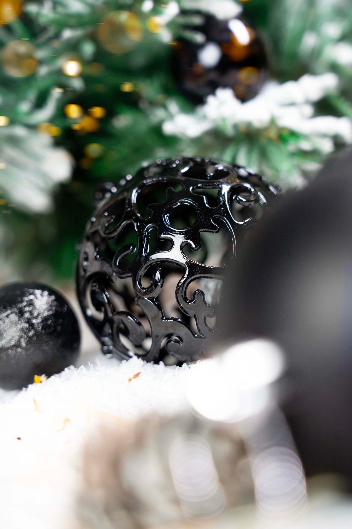 Bombki choinkowe Czarne zestaw 100szt.