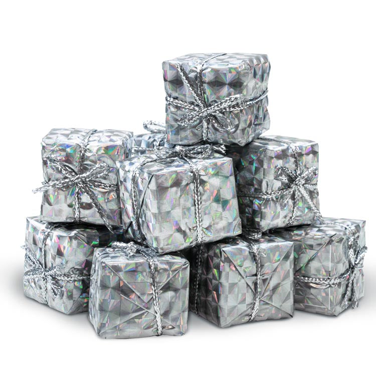 Bombki świąteczne mini prezenty zestaw 12szt.