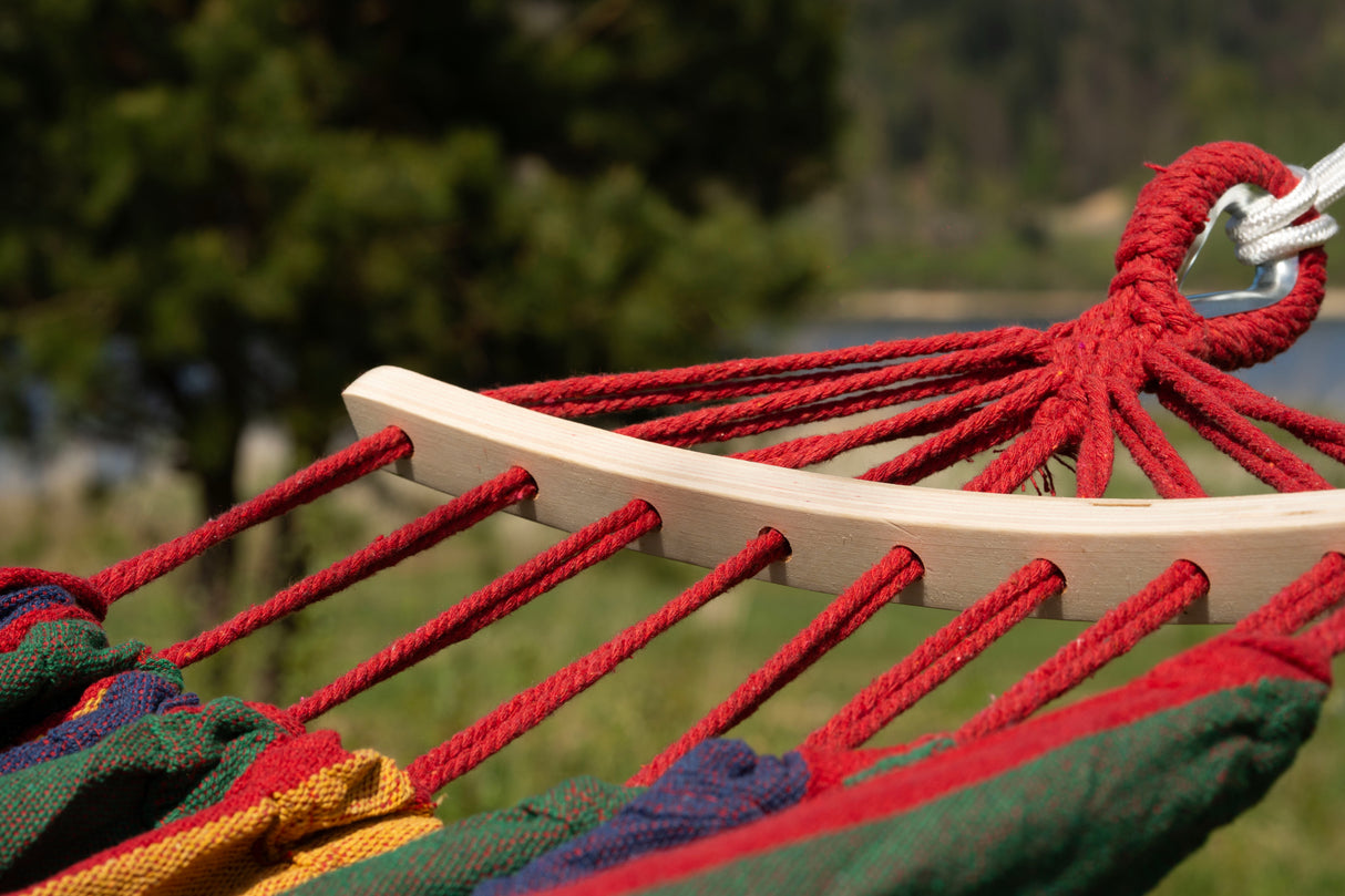 Hamak Ogrodowy XXL Czerwony + Poduszka