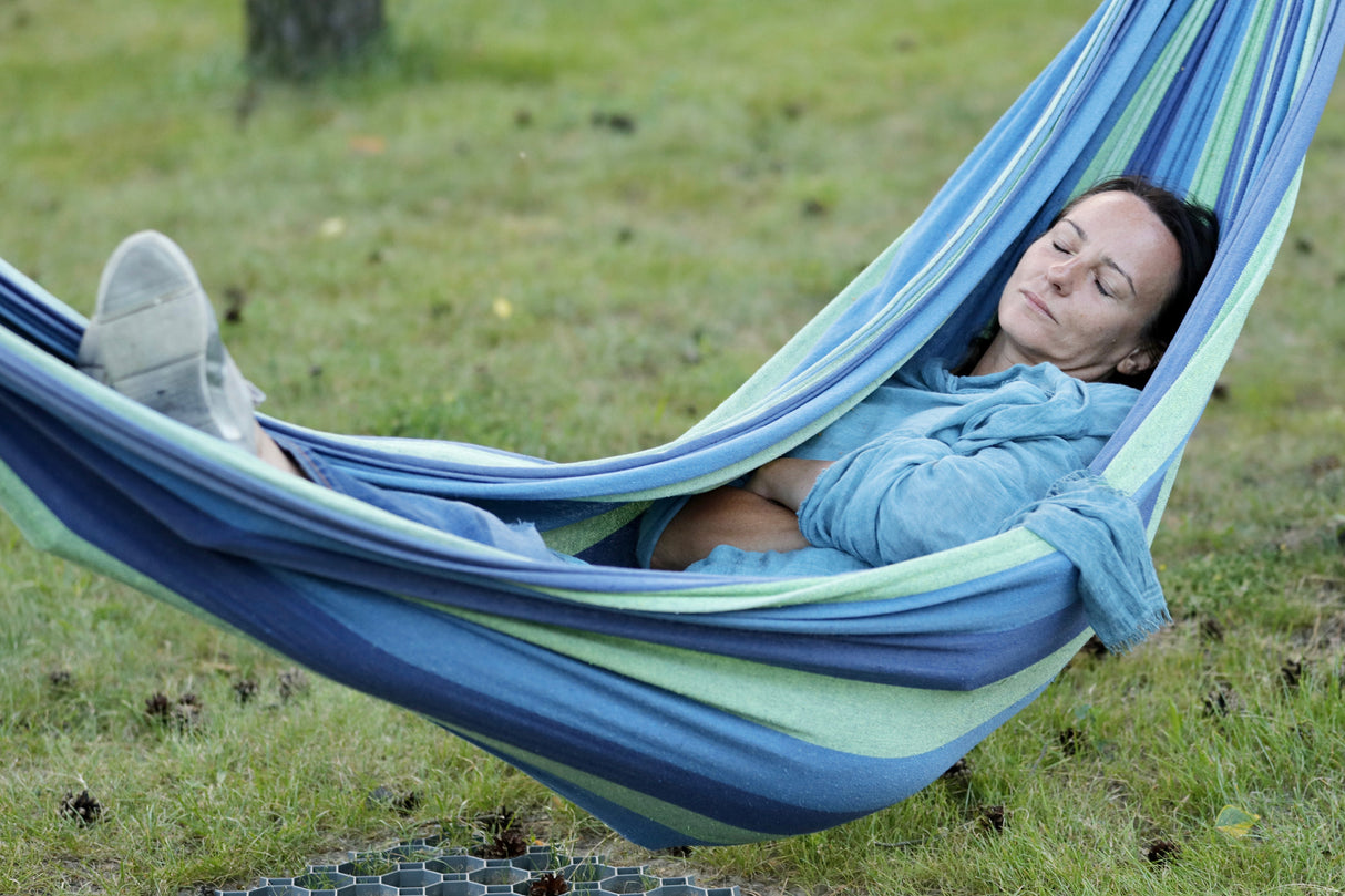 Hamak Ogrodowy XXL Niebieski + Poduszka