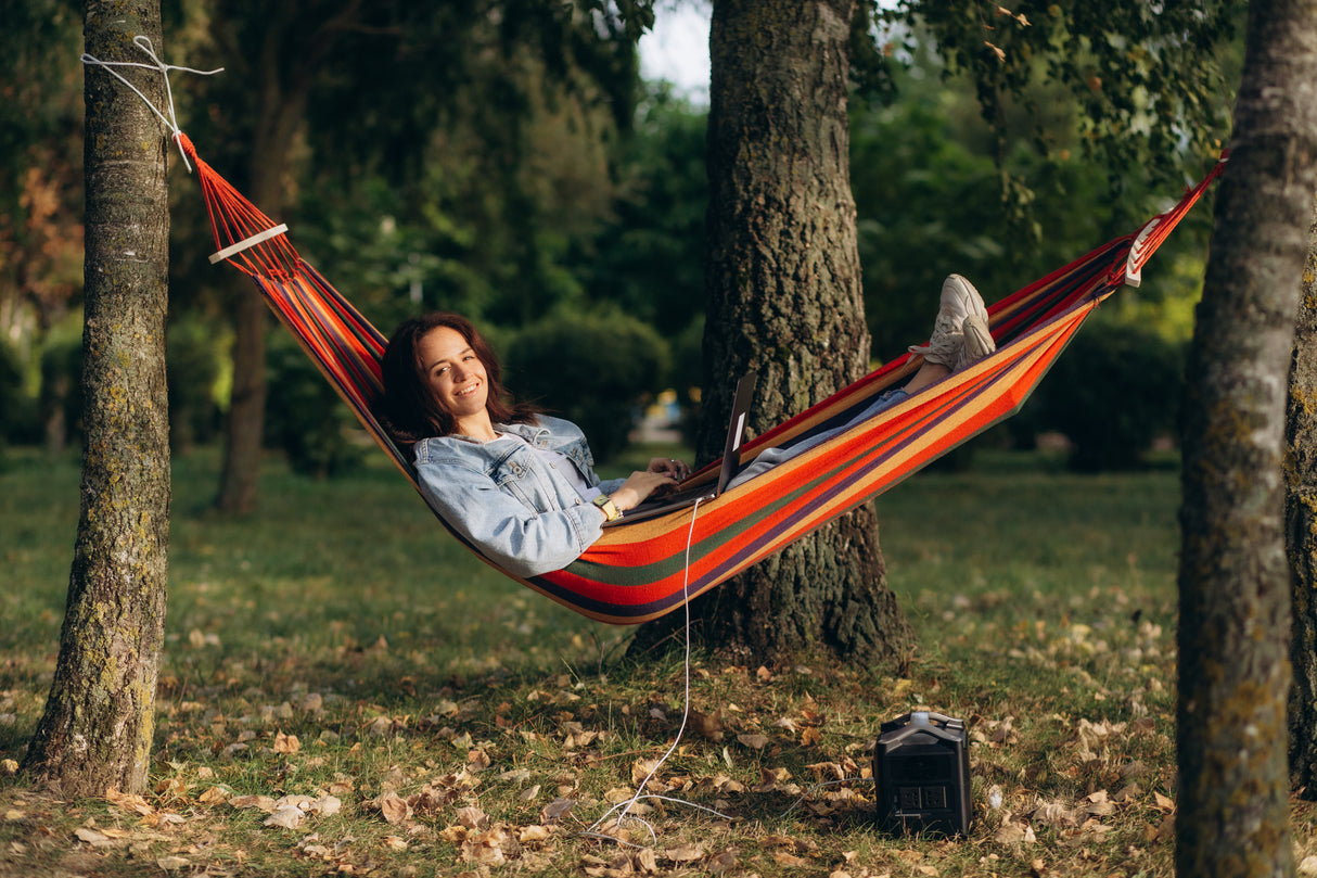 Hamak Ogrodowy XXL Czerwony + Poduszka