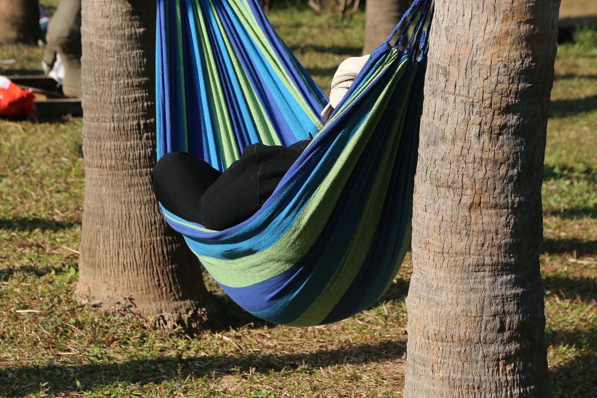 Hamak Ogrodowy XXL Niebieski + Poduszka