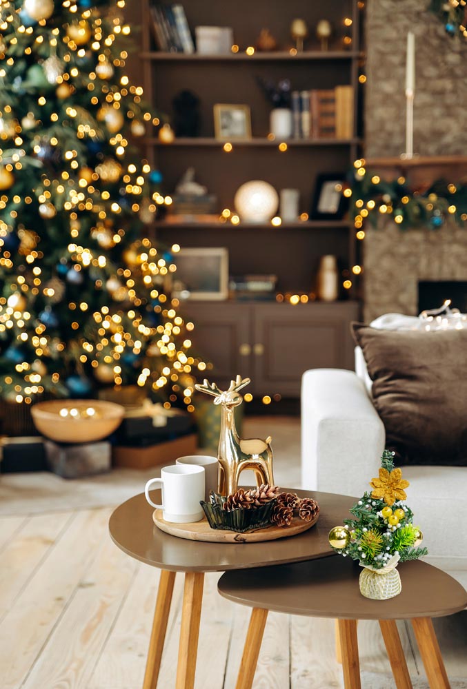 Choinka świąteczna Ozdobna Złota 20cm