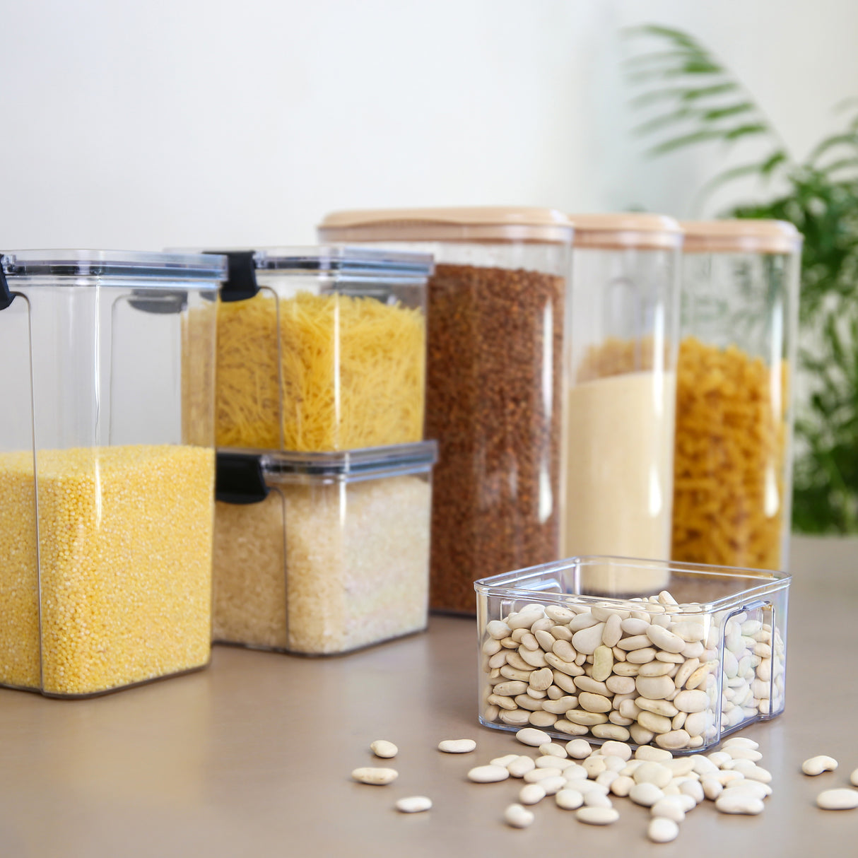 Pojemniki na Żywność Kwadratowe Plastikowe Zestaw 5 szt