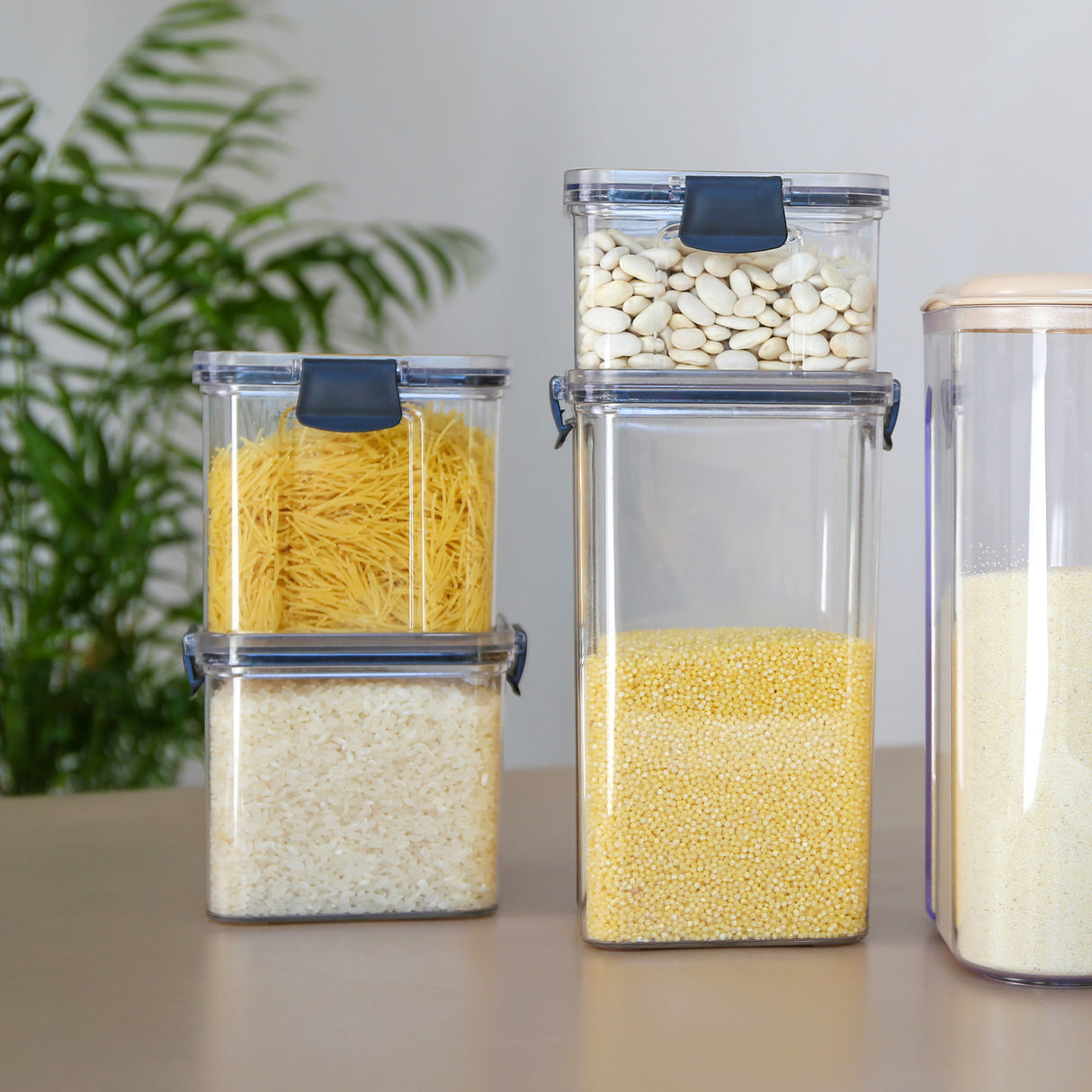 Pojemniki na Żywność Kwadratowe Plastikowe Zestaw 5 szt