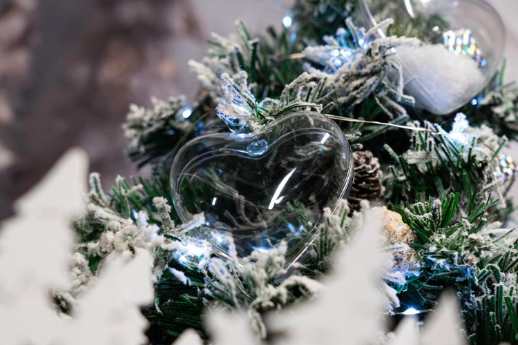 Bombki przezroczyste akrylowe Serce 5szt.