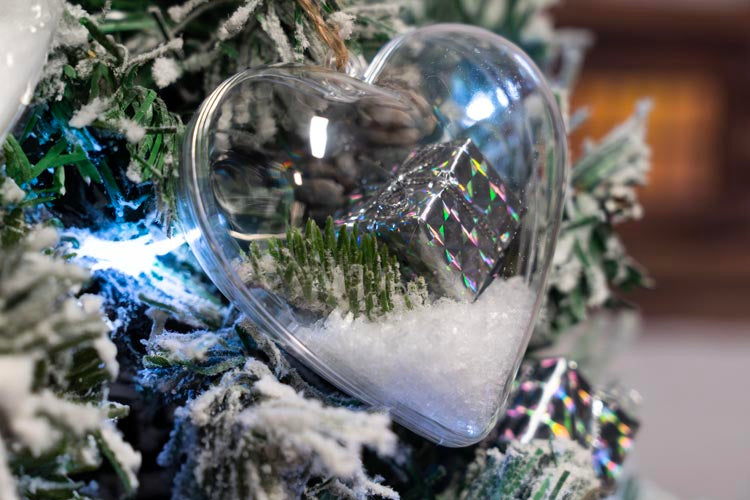 Bombki przezroczyste akrylowe Serce 5szt.