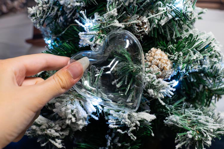 Bombki przezroczyste akrylowe Serce 5szt.