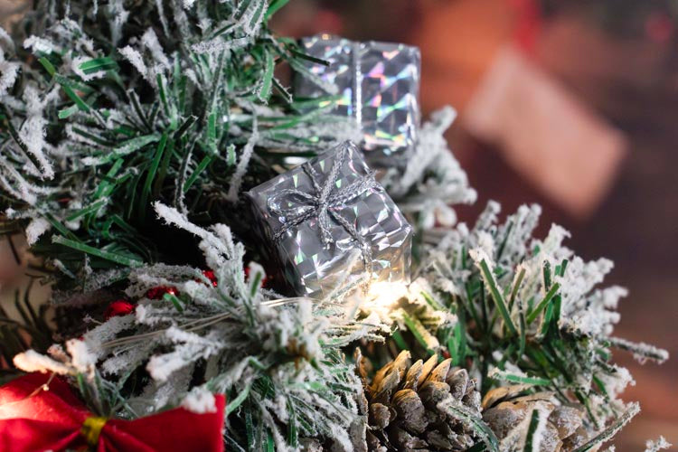 Bombki świąteczne mini prezenty zestaw 12szt.