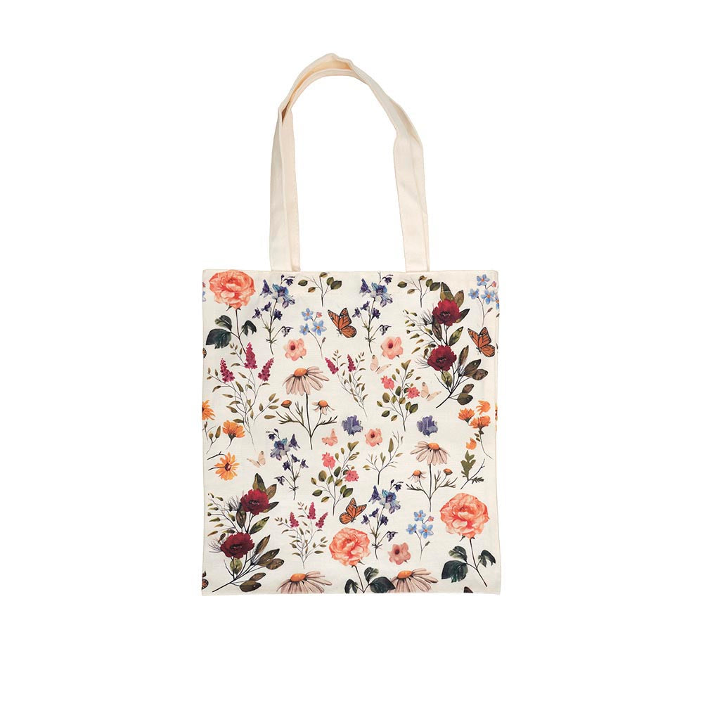 Torba bawełniana 350x380mm Ecru Kwiaty
