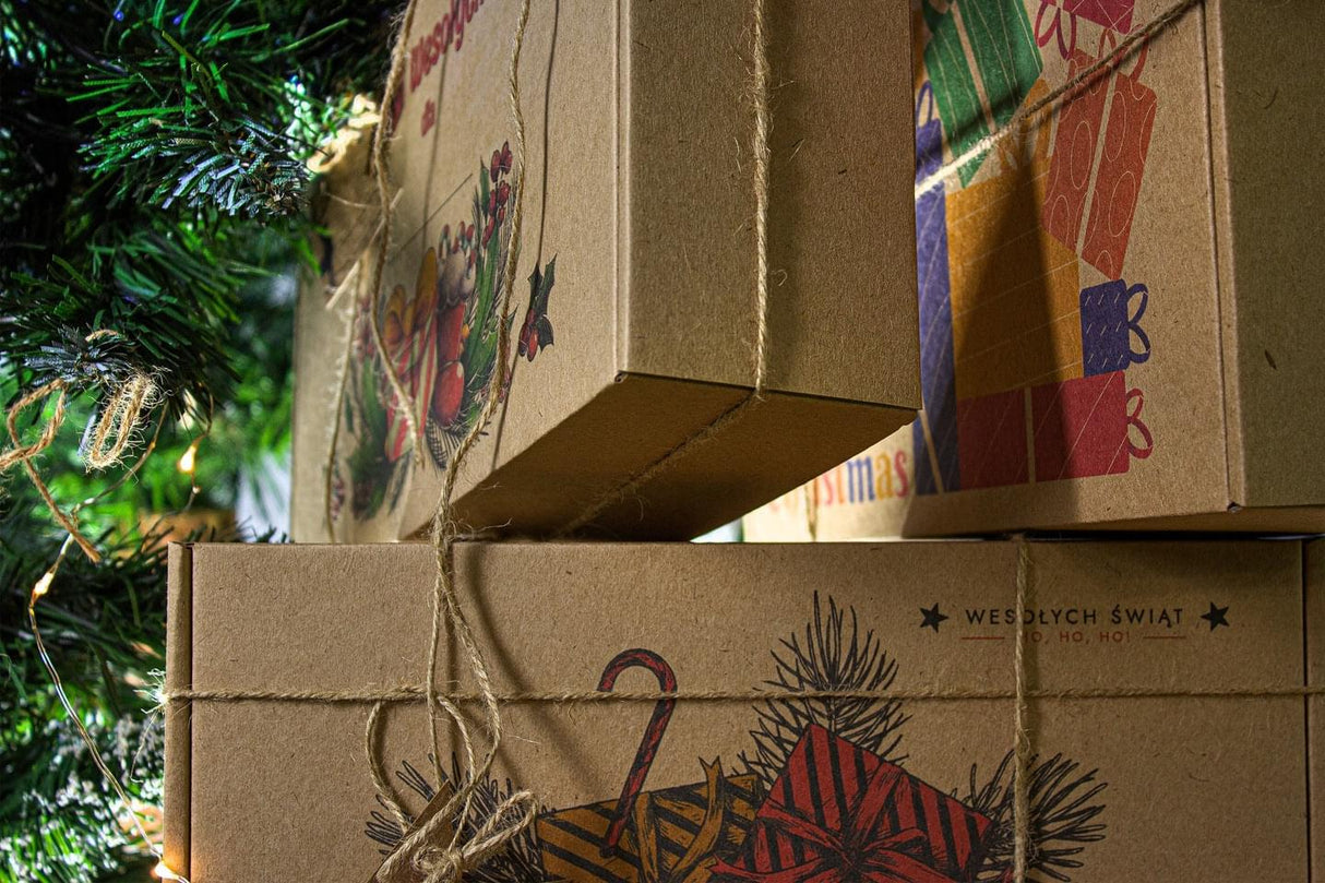 Kartony świąteczne prezentowe ZESTAW 3szt. PREZENTY