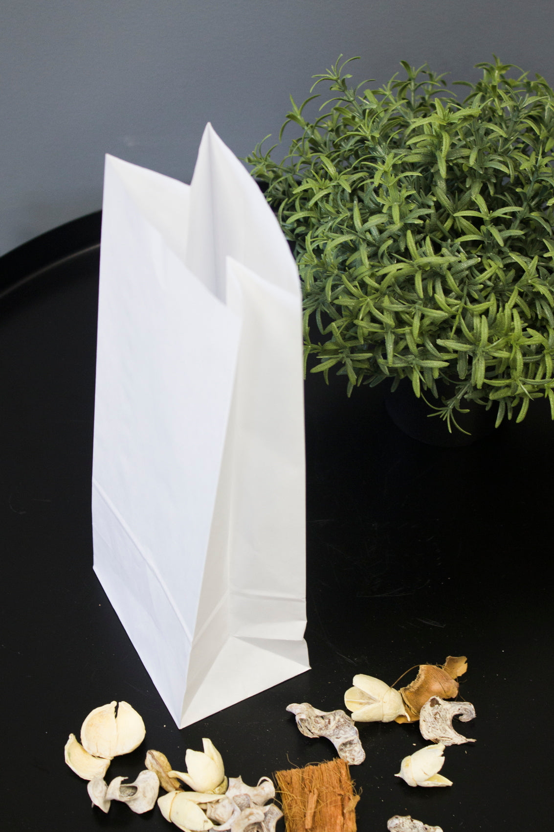 Torba papierowa klockowa 100x70x260mm Biała 1000szt.