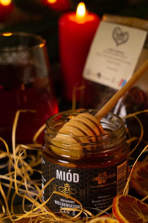 Kosz prezentowy MIÓD HERBATA CYTRYNA POMARAŃCZA