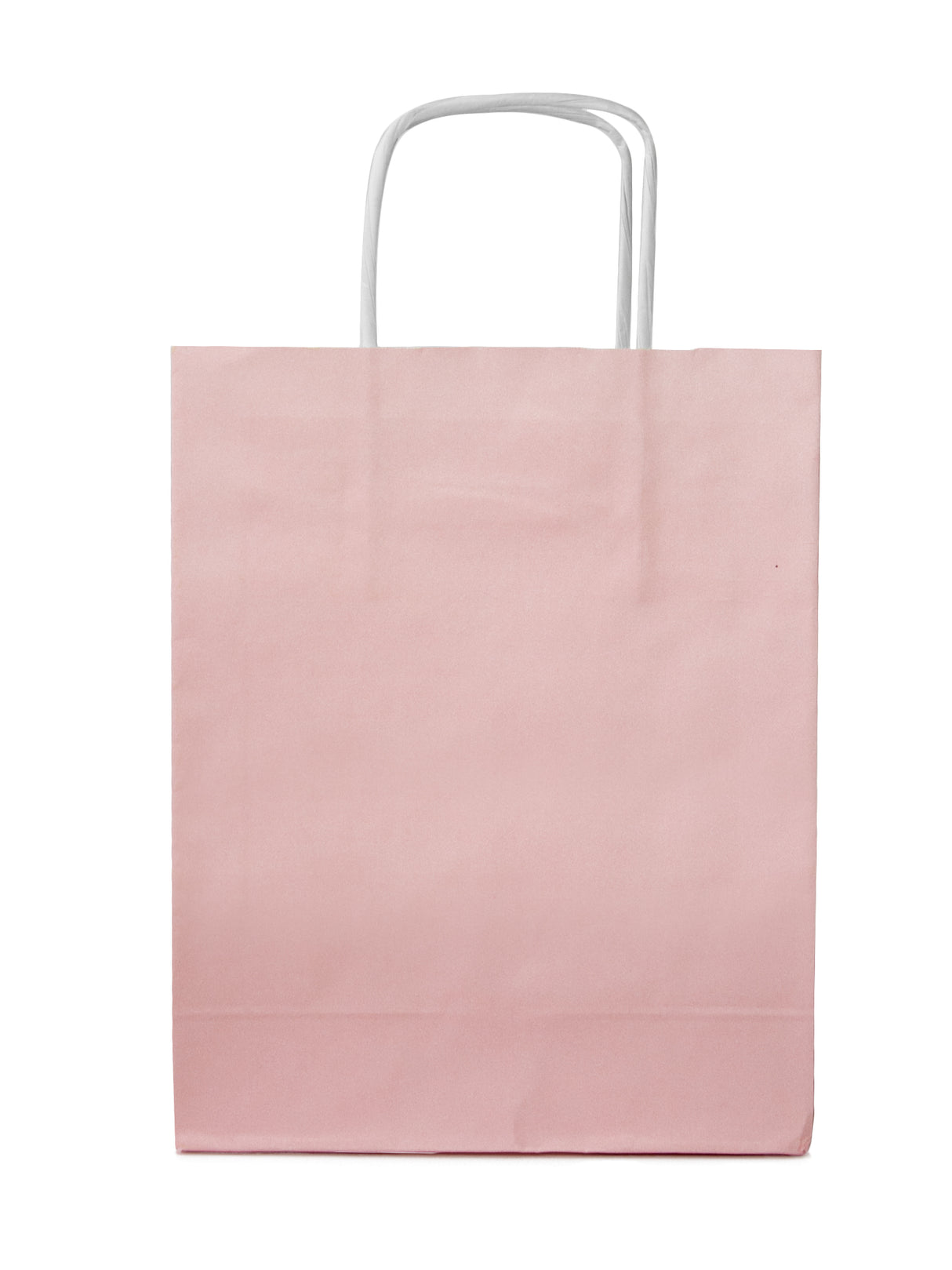 Torba papierowa z uchwytem skręcanym 180x80x225 mm Różowa pastelowa