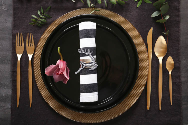 Obrączka na serwetki srebrny Renifer