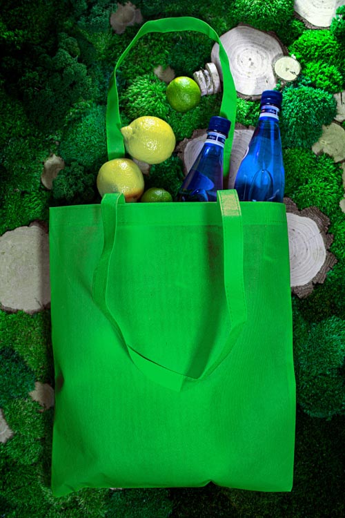 Torba polipropylenowa Zielona 360x420mm Uchwyt: 70cm