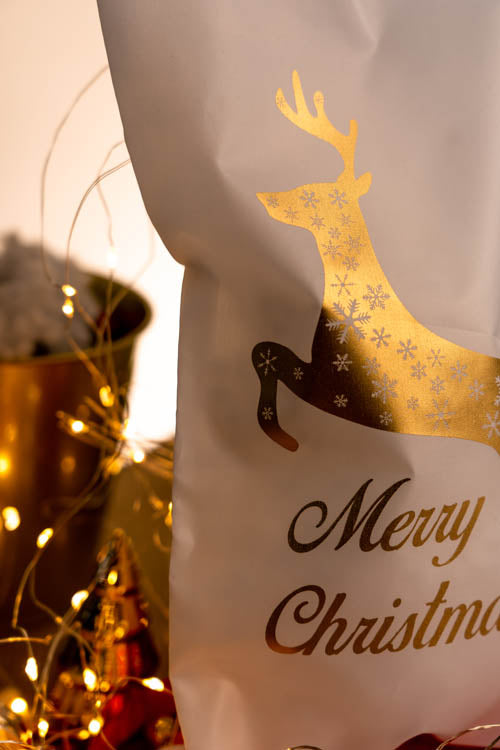 Woreczek poliestrowy 17x36cm Merry Christmas Renifer