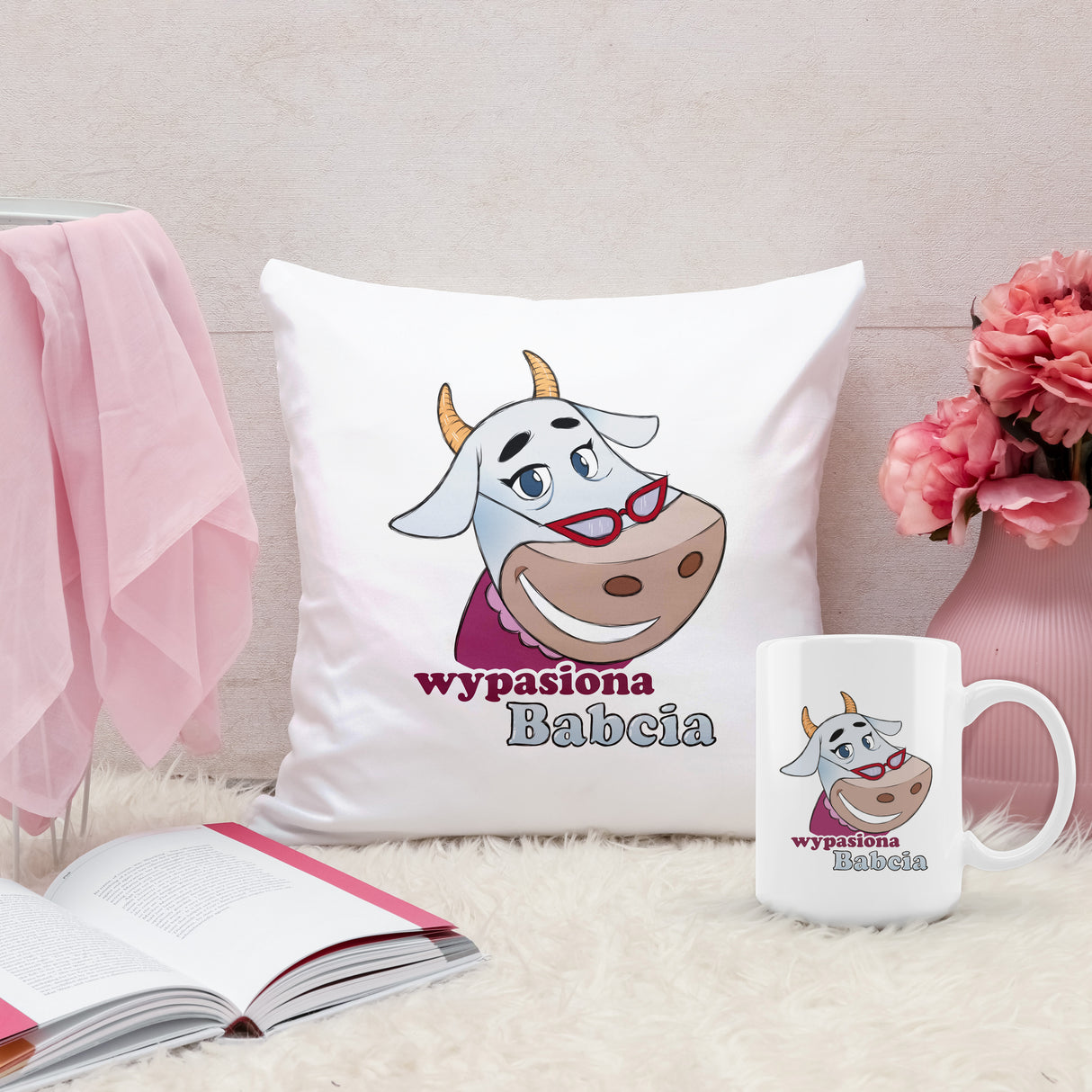 Zestaw Poduszka Kubek Wypasiona Babcia Prezent na Dzień Babci
