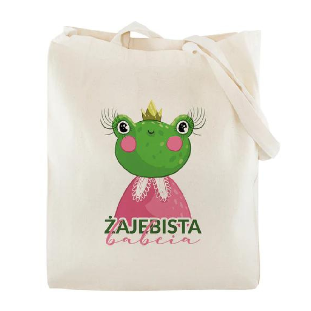 Zestaw Torba Bawełniana,Kubek,Poduszka Żajebista Babcia Prezent na Dzień Babci