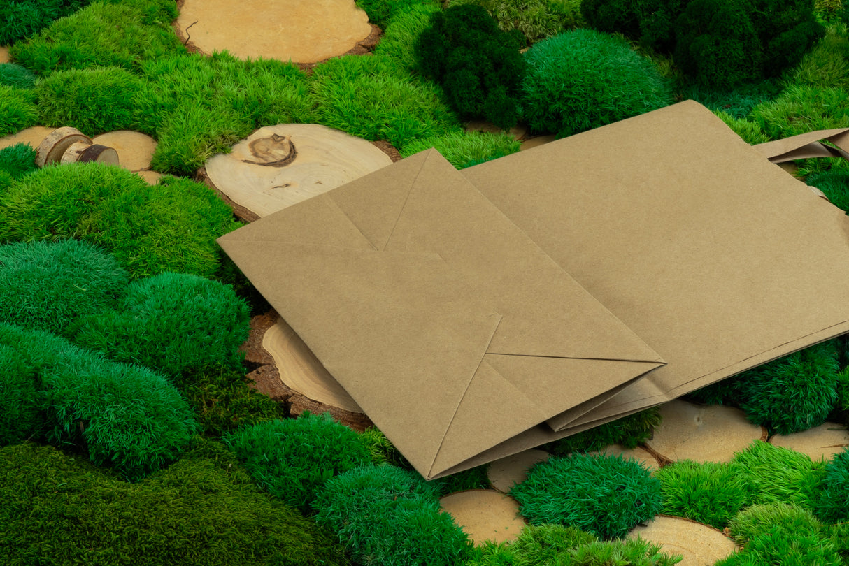 Torba papierowa z uchwytem płaskim 260x140x300mm Brązowa