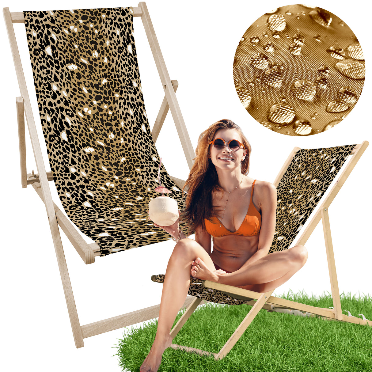 Leżak drewniany z nadrukiem LAMPART CĘTKI