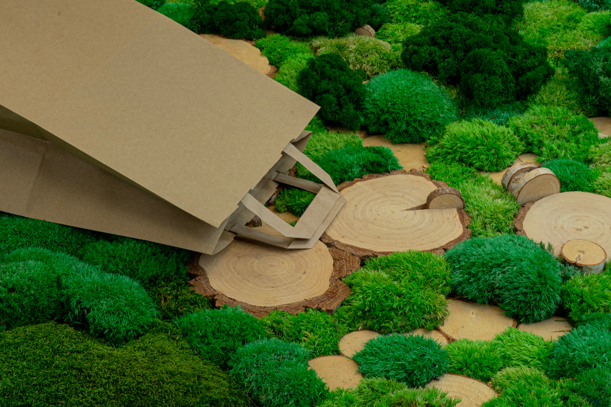 Torba papierowa z uchwytem płaskim 260x140x300mm Brązowa