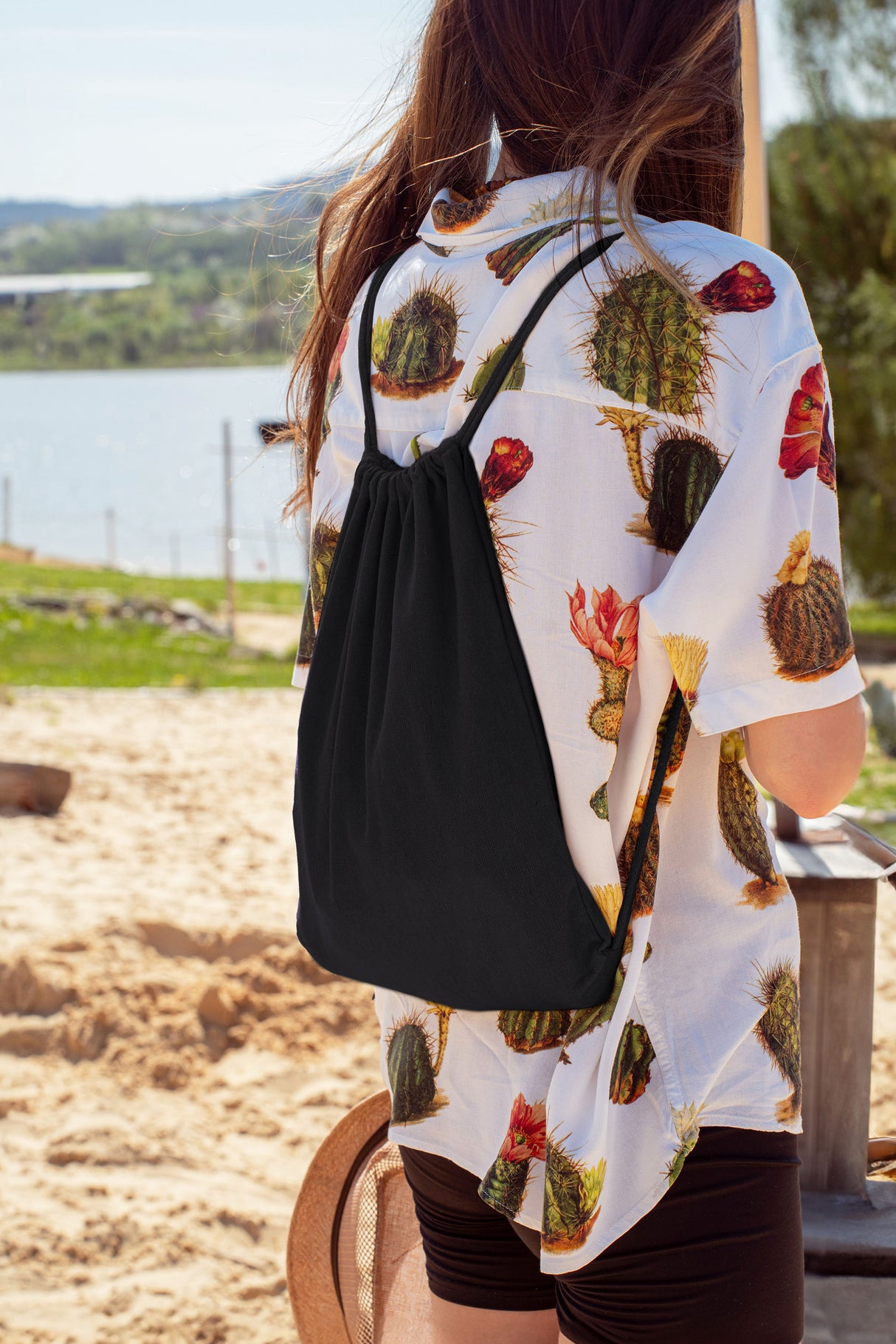 Plecak worek bawełniany Czarny 340x400mm