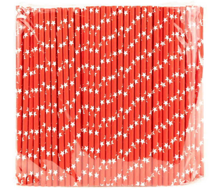 Słomki papierowe GWIAZDKI 20cm ekologiczne 250szt