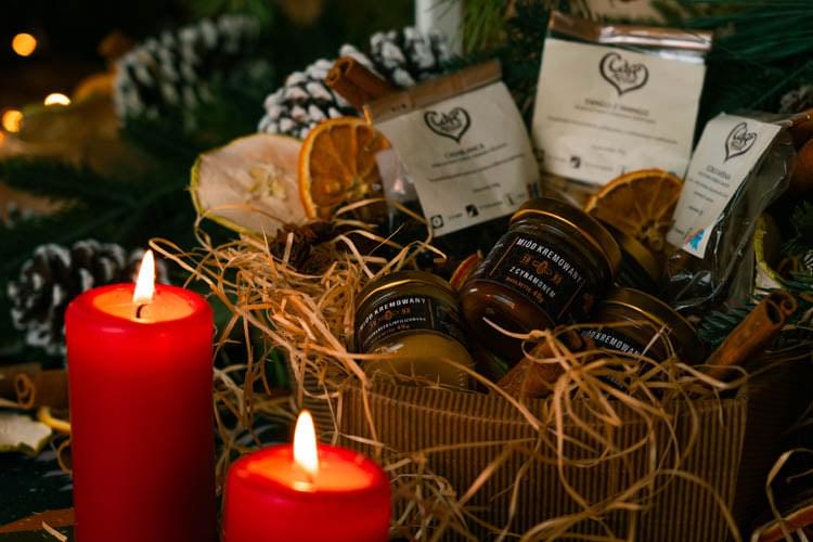 Kosz prezentowy MIÓD HERBATA CYTRYNA POMARAŃCZA