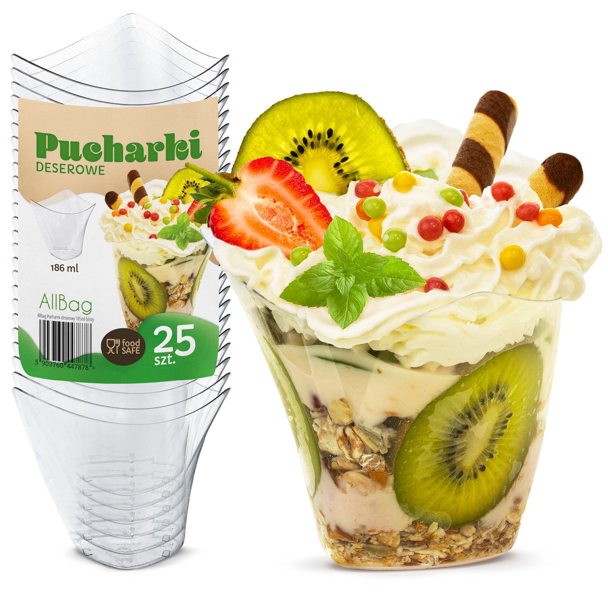 Pucharki do deserów 186 ml 25szt.