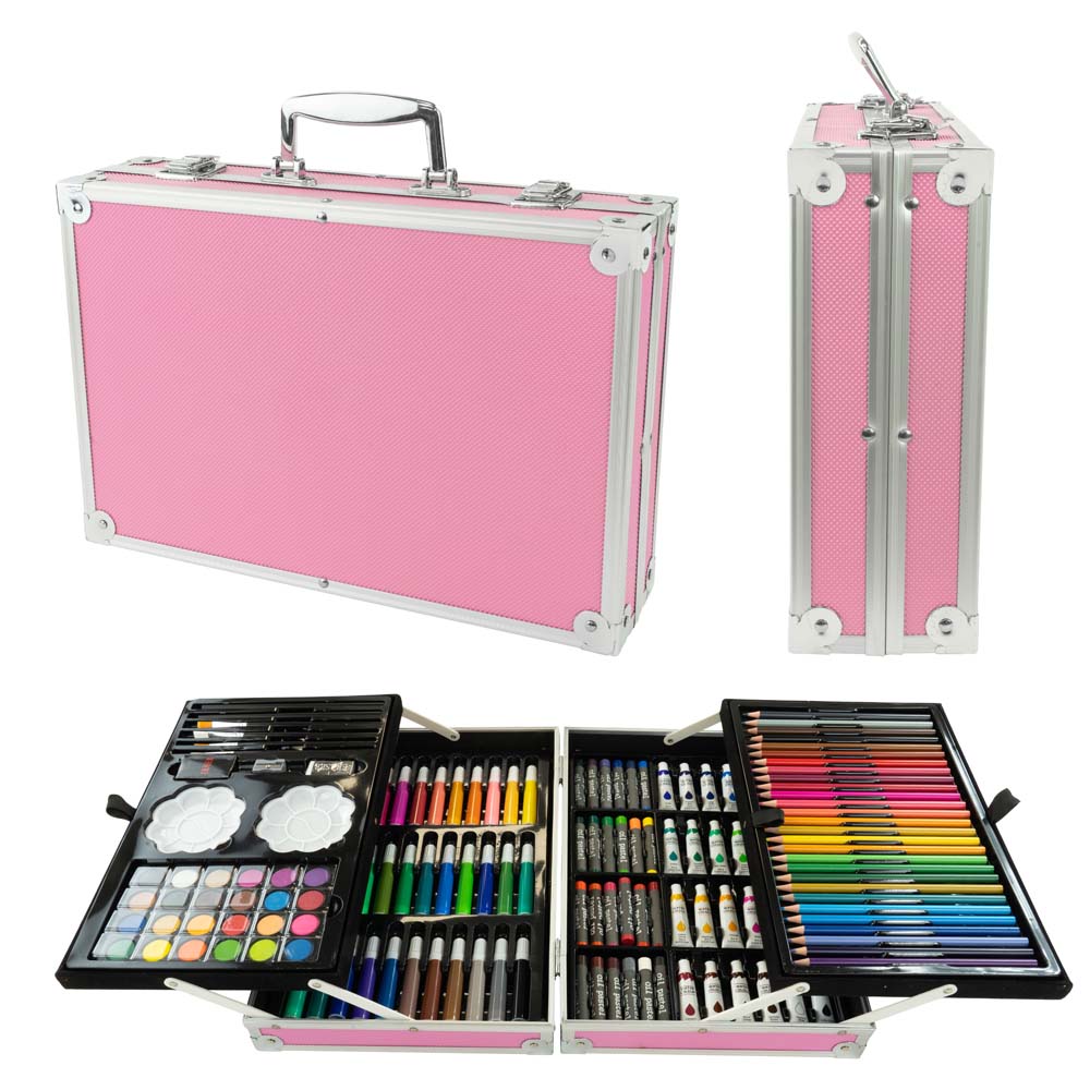 DUŻY Zestaw artystyczny Do Malowania RÓŻOWY