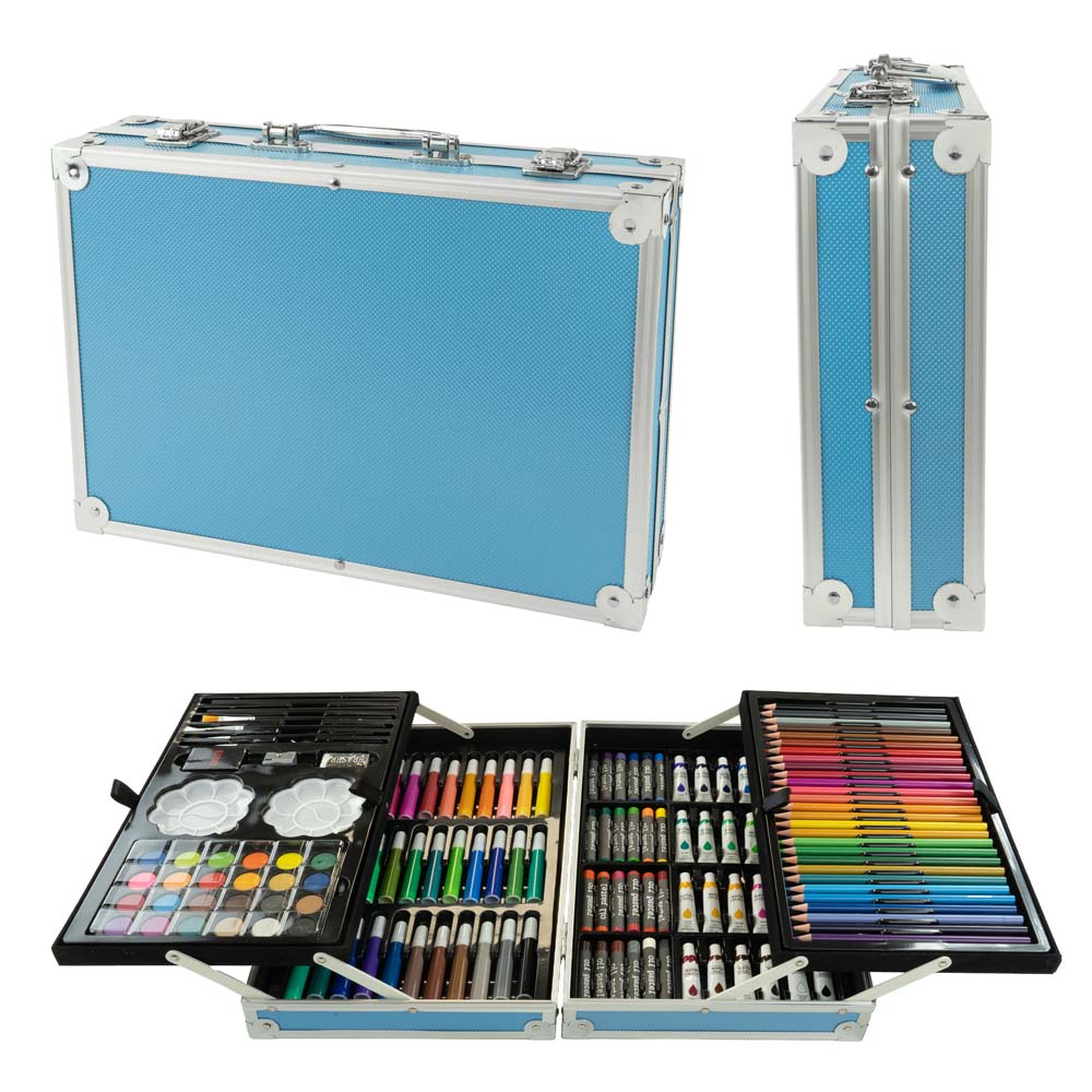 DUŻY Zestaw artystyczny Do Malowania NIEBIESKI