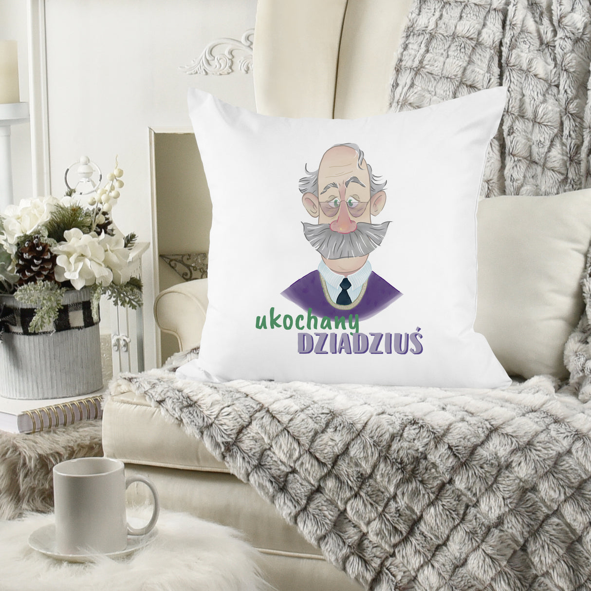 Poduszka na Dzień Dziadka - Ukochany Dziadziuś Prezent na Dzień Dziadka
