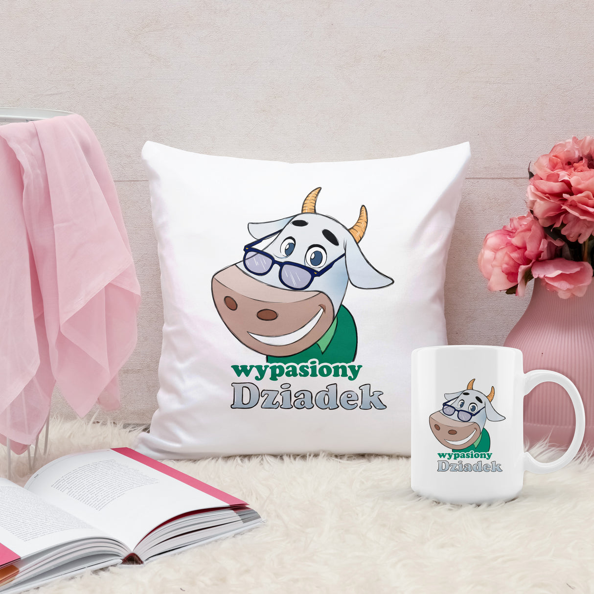 Zestaw Poduszka Kubek Wypasiony Dziadek Prezent na Dzień Dziadka