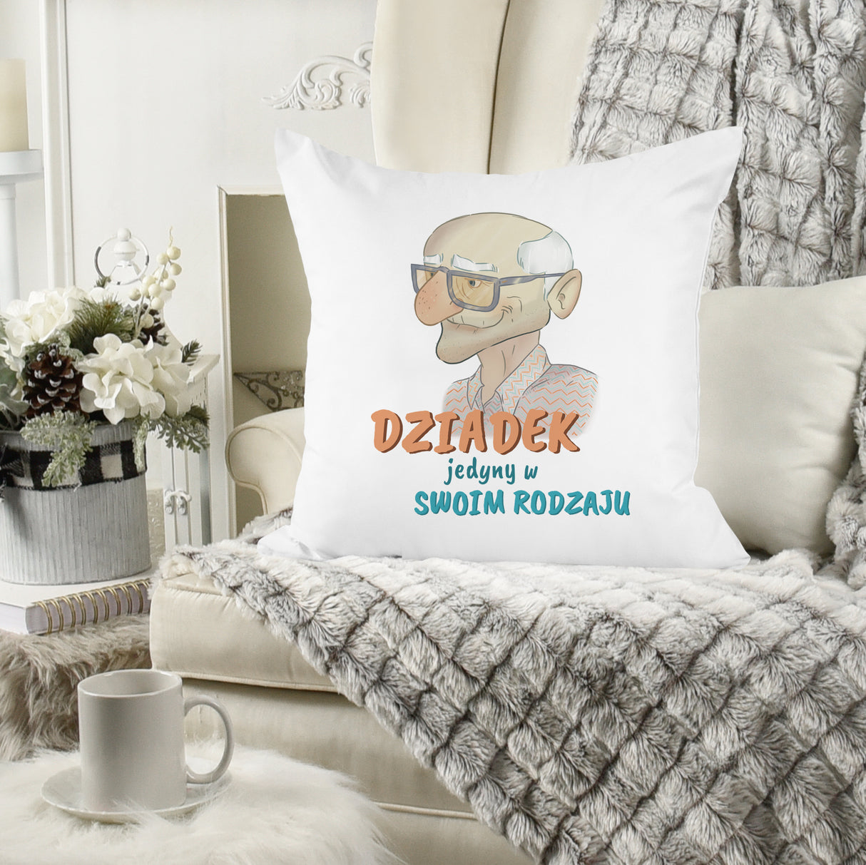 Poduszka na Dzień Dziadka - Jedyny w swoim rodzaju Prezent na Dzień Dziadka
