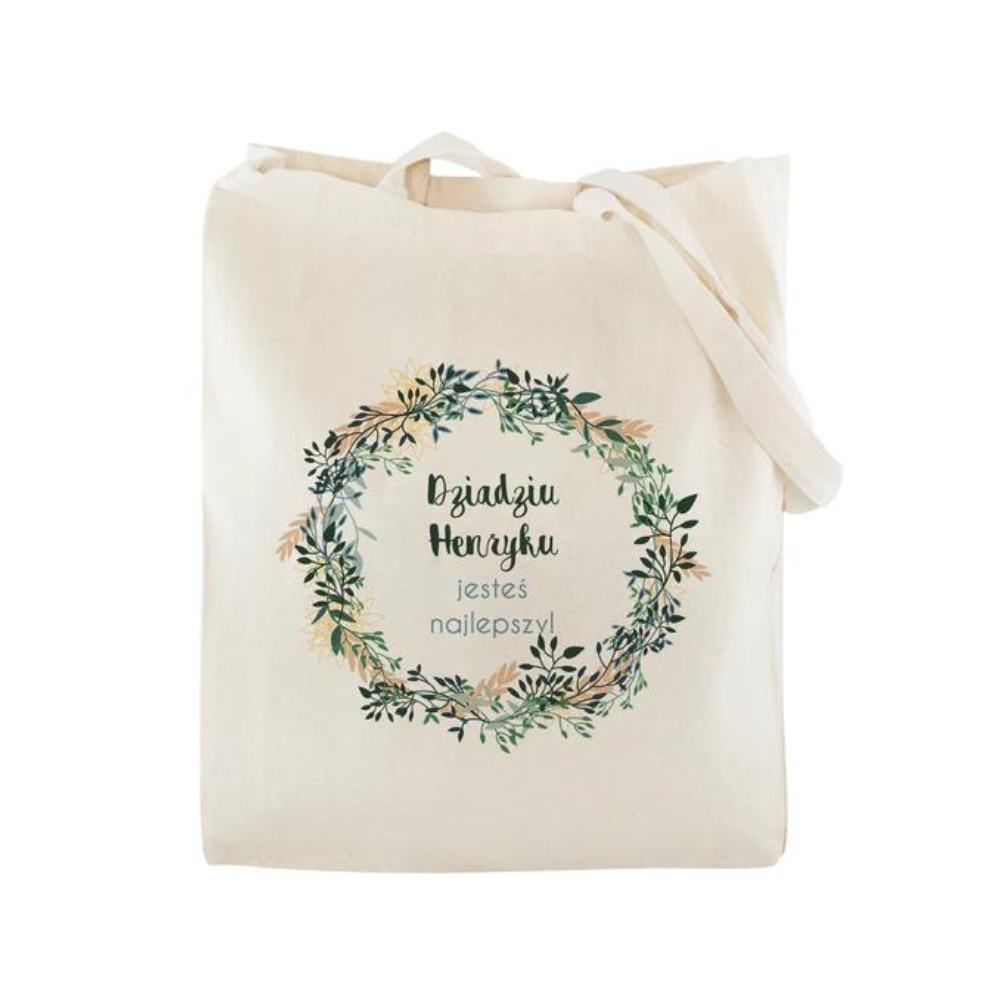 Torba Bawełniana personalizowana Jesteś wspaniały + Imię Prezent na Dzień Dziadka Ecru