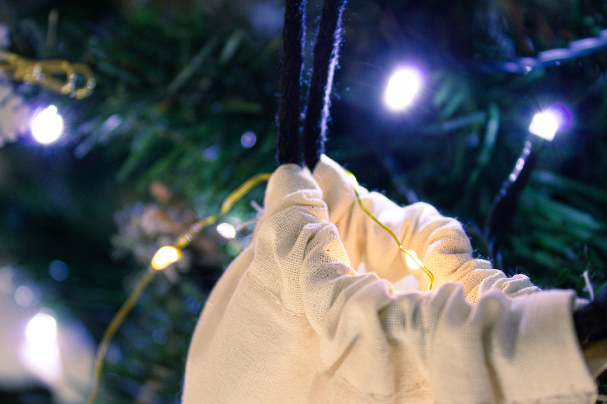 Woreczek RENIFER 15x20cm ECRU CZARNY SZNUREK