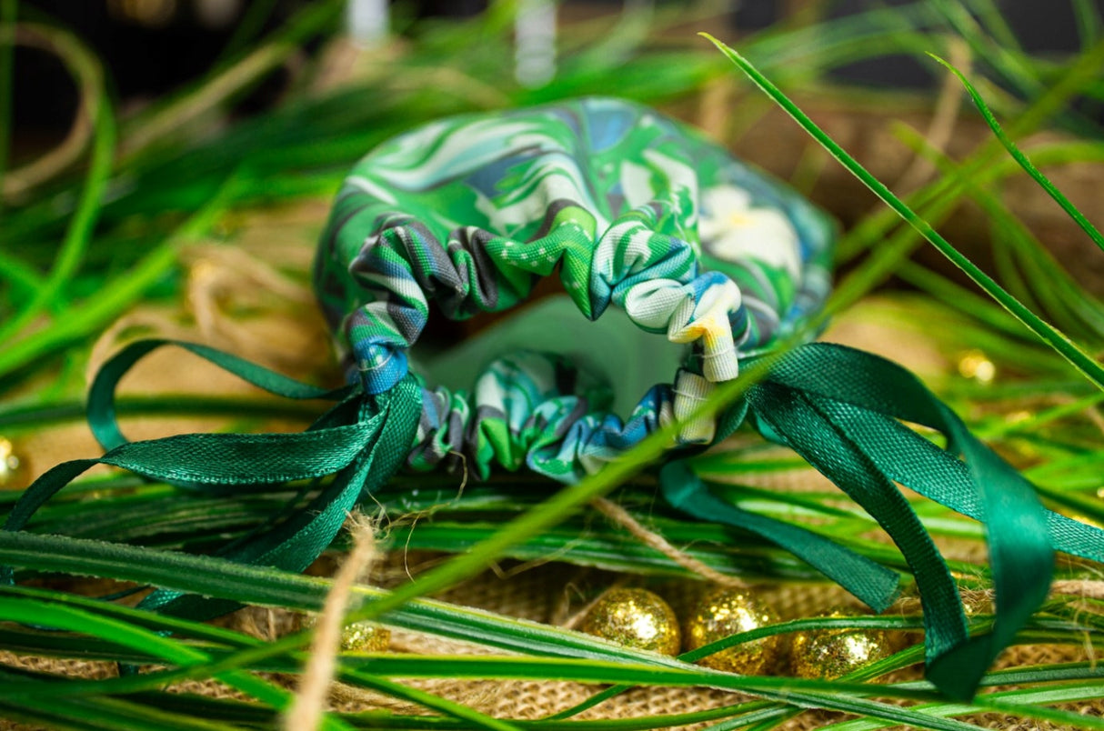 Worek Poliestrowy Zielony 15x20cm Liście Ozdobne