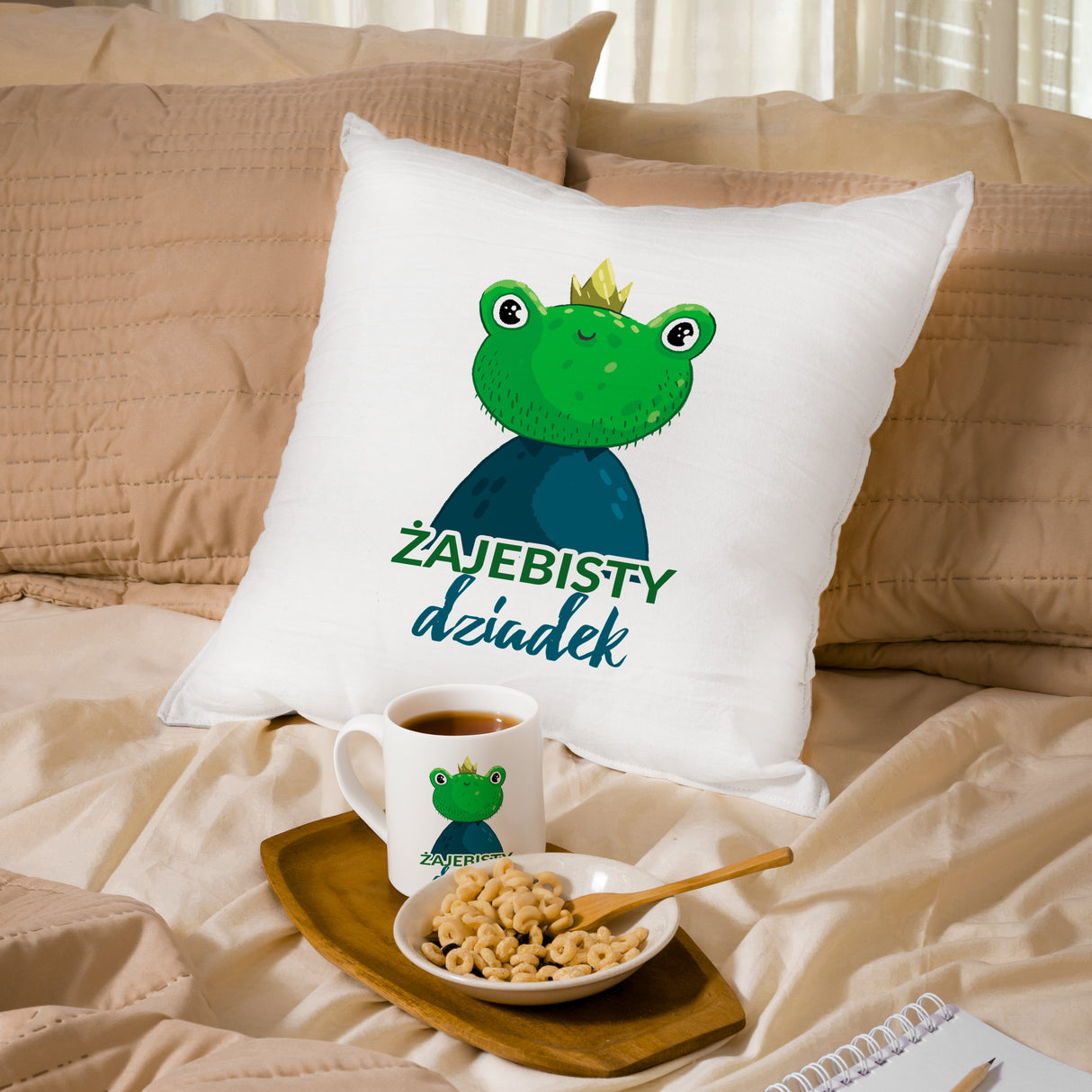 Zestaw Poduszka Kubek Żajebisty dziadek Prezent na Dzień Dziadka