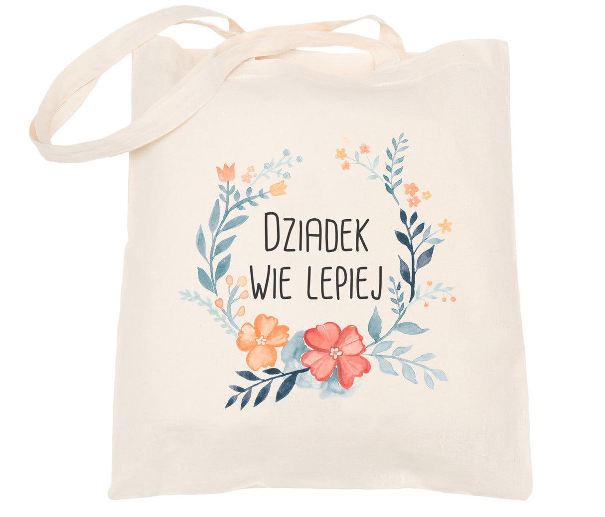 Torba Bawełniana Dziadek wie lepiej Prezent na Dzień Dziadka Ecru