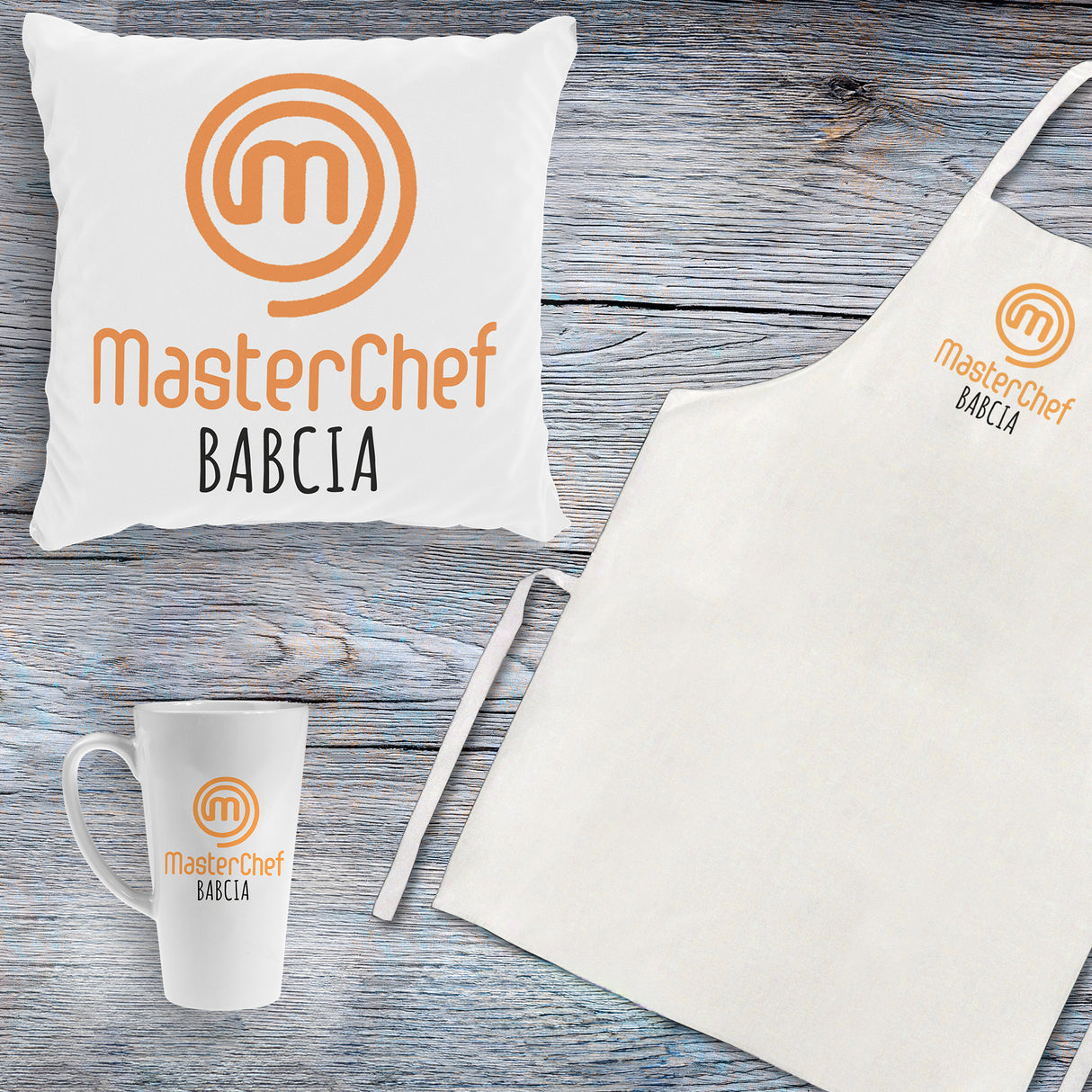 Zestaw Fartuch,Kubek,Poduszka Babcia MasterChef Prezent na Dzień Babci
